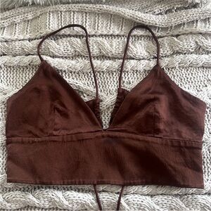 Zara brown satin top
